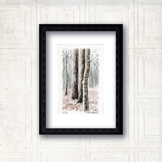 "Bare November" - Artist's Original Watercolor | Appalachian Trail Thru Hikers Art