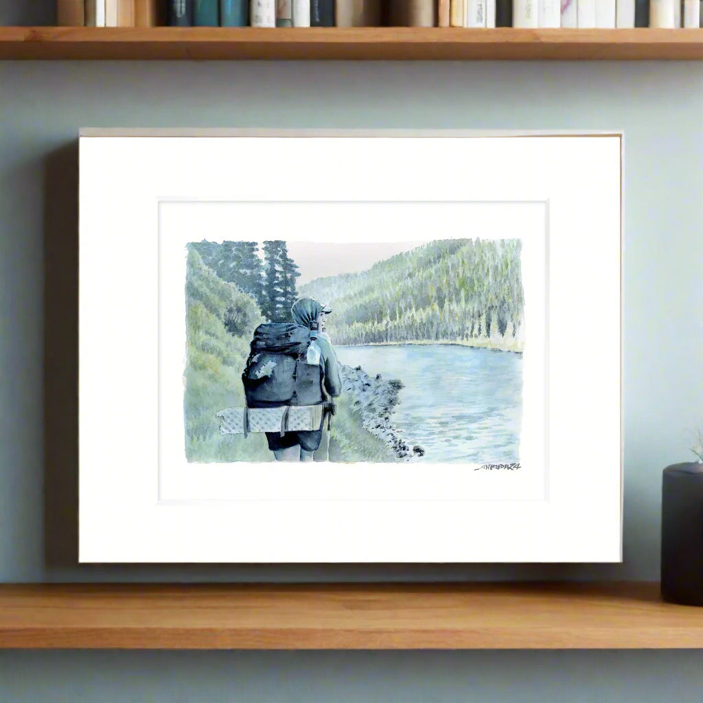 "Almost There" - 11x14 Watercolor Print | A Moment of Stillness on the Pacific Crest Trail