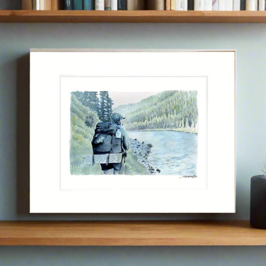"Almost There" - 11x14 Watercolor Print | A Moment of Stillness on the Pacific Crest Trail