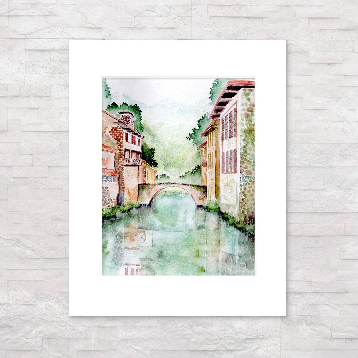 "Reflections in France" - 11x14 Watercolor Print | Where France Meets Spain