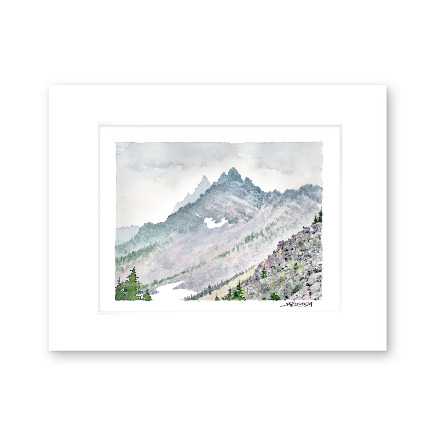 "Three Fingered Jack" - 11x14 Watercolor Print | Watercolor Print, PCT | Pacific Crest Trail Inspired Art