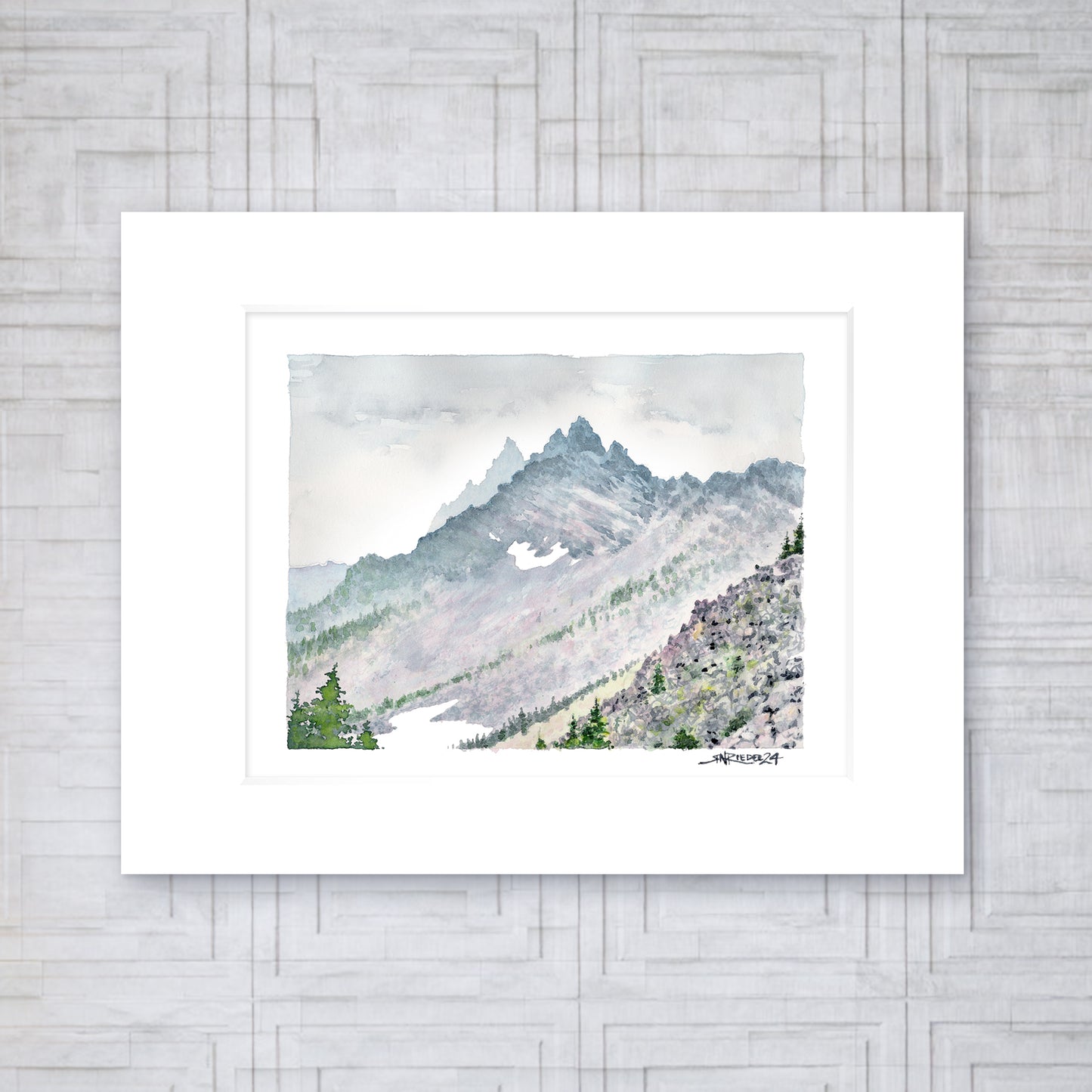 "Three Fingered Jack" - 11x14 Watercolor Print | Watercolor Print, PCT | Pacific Crest Trail Inspired Art