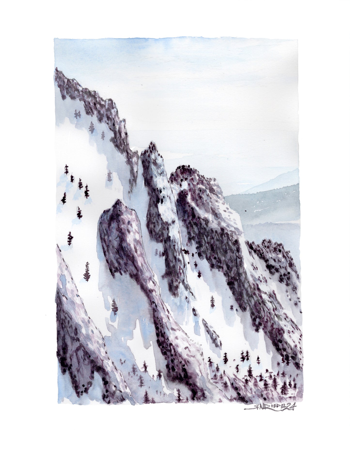 "Return to San Jacinto" - Watercolor Print - 8x10