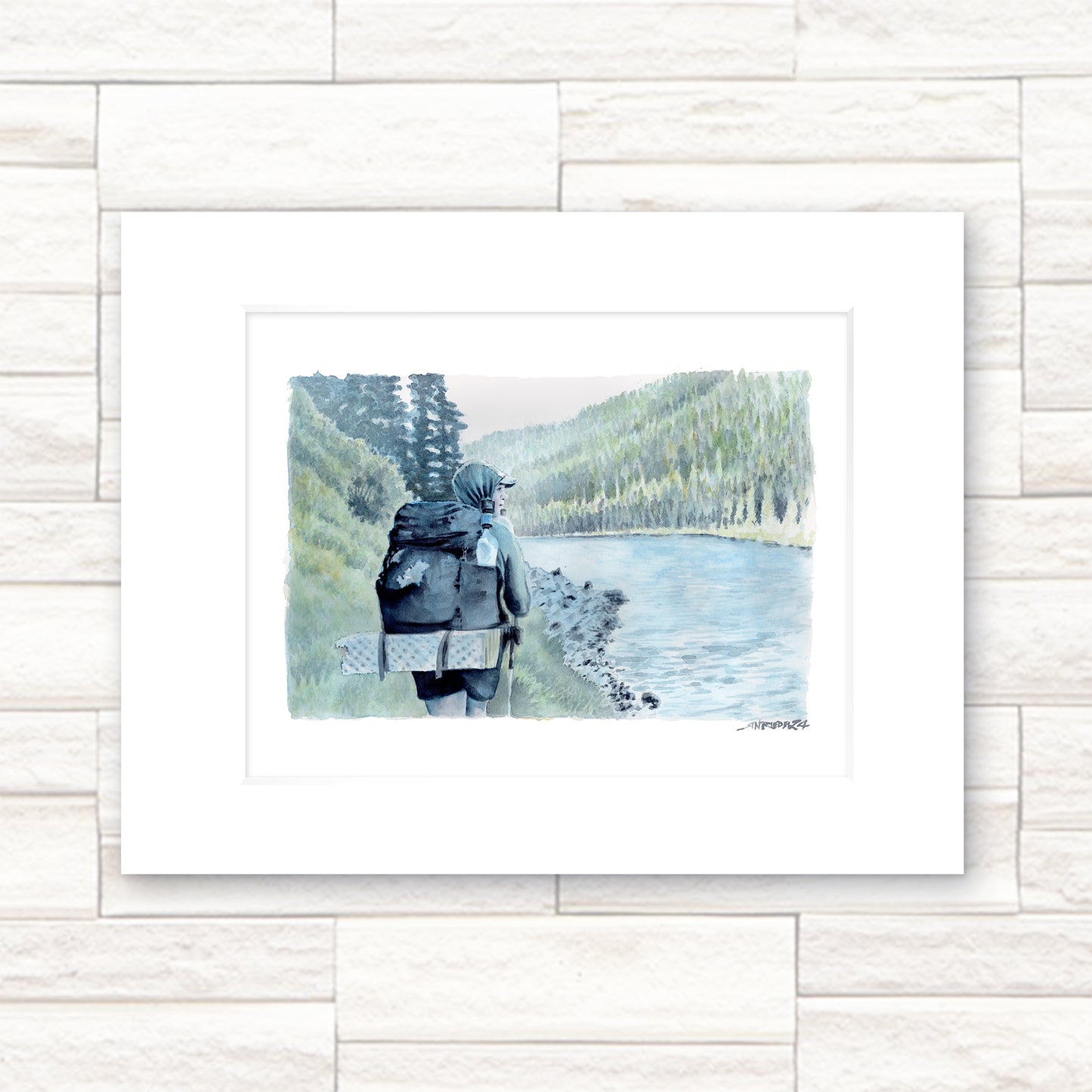 "Almost There" - 11x14 Watercolor Print | A Moment of Stillness on the Pacific Crest Trail