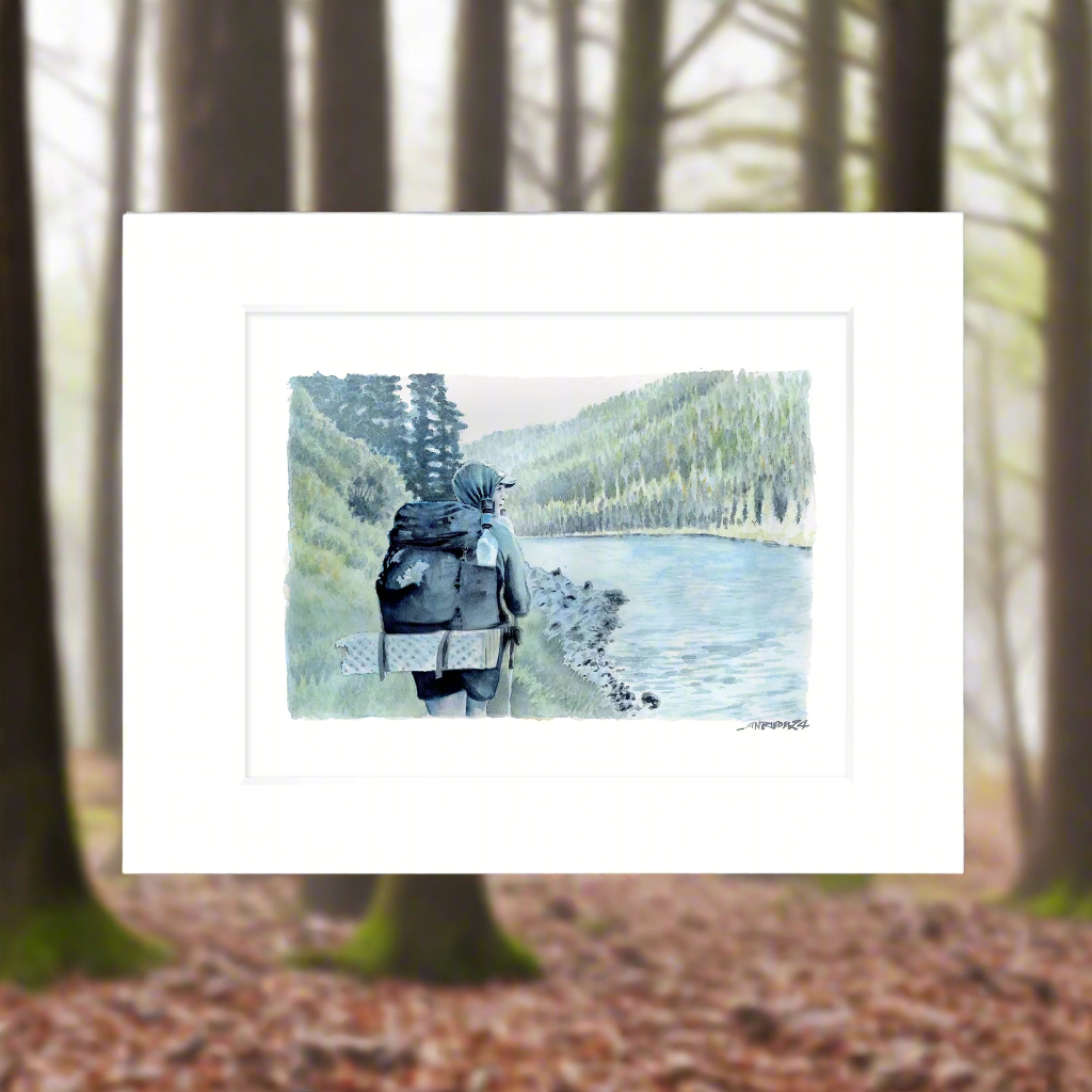 "Almost There" - 11x14 Watercolor Print | A Moment of Stillness on the Pacific Crest Trail