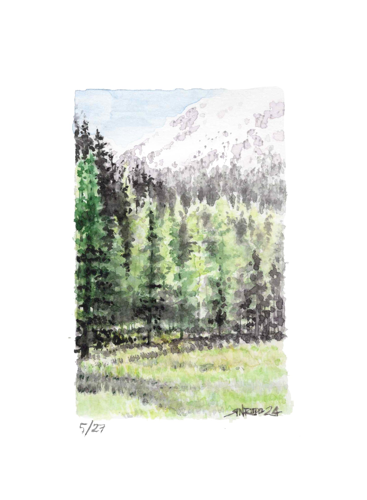 "High Sierra" - Watercolor Print - 8x10