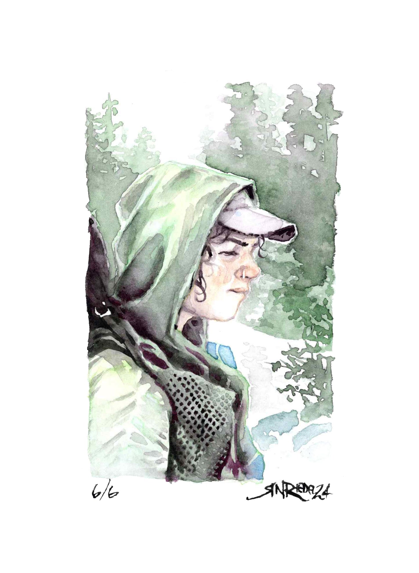 "Bossbae in June" - Watercolor Print - 8x10