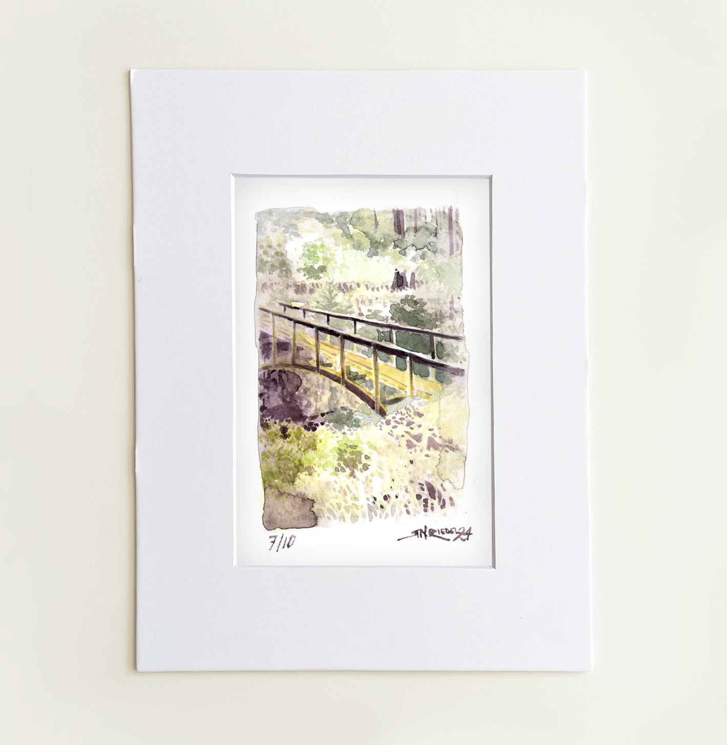 "6 Miles to Shasta" - 8x10 Watercolor Print | A Trail Town Beckons | Pacific Crest Trail Inspired Art
