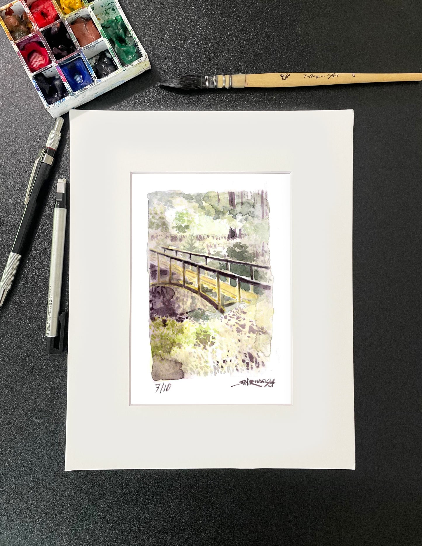 "6 Miles to Shasta" - 8x10 Watercolor Print | A Trail Town Beckons | Pacific Crest Trail Inspired Art