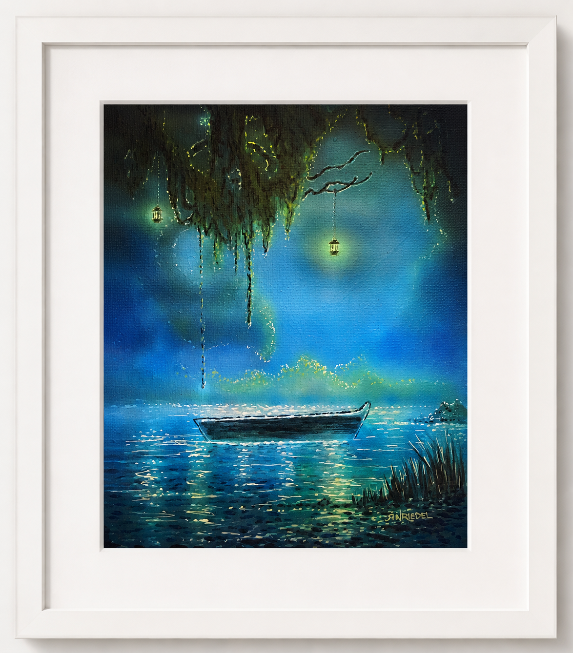 "Lost on a Lake" 11x14 Print | Fantasy Art Print | lake art print, fantasy landscape, acrylic painting print