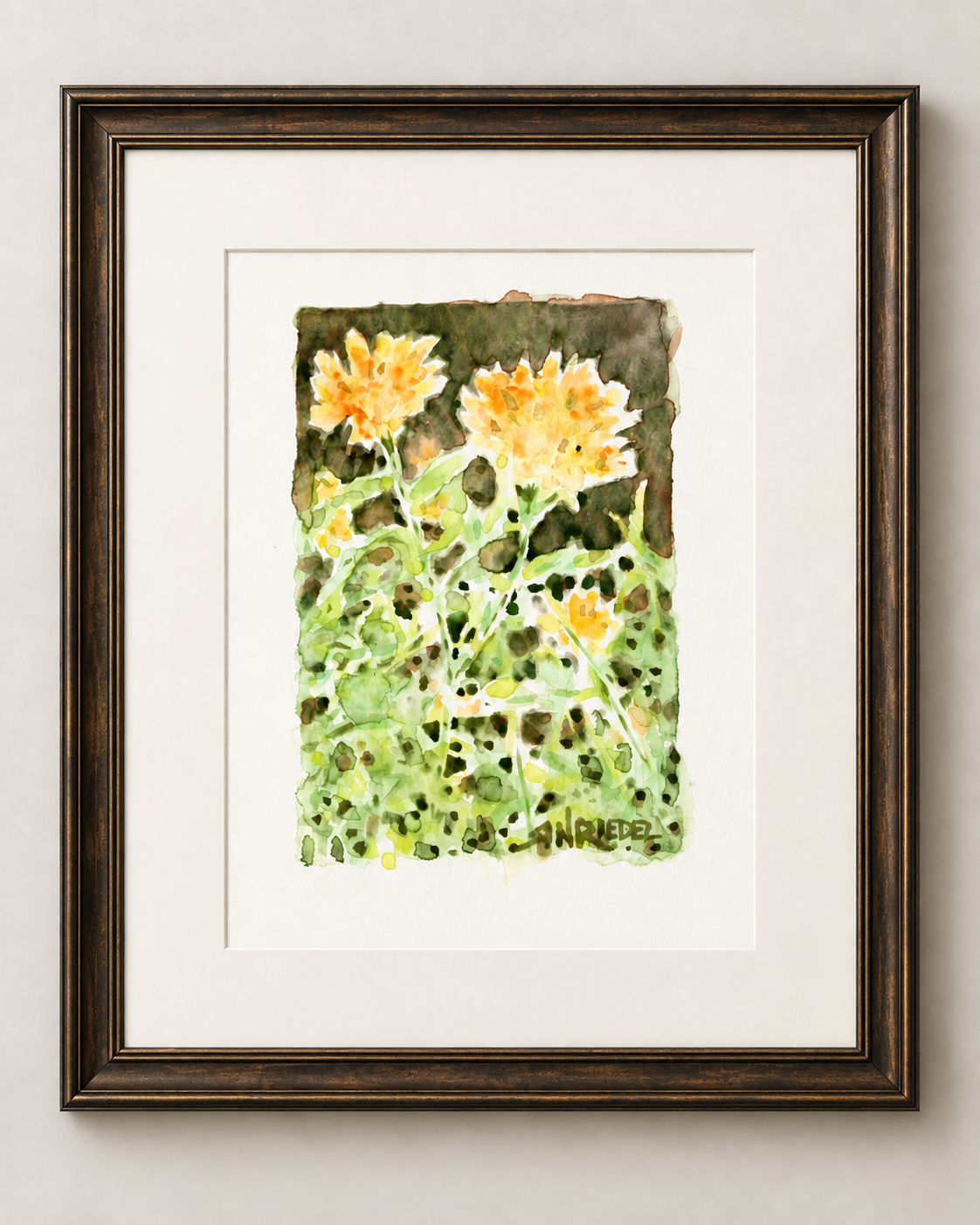 "Little Yellow Flowers" | 8x10 Watercolor Print | Paint With Me Collection