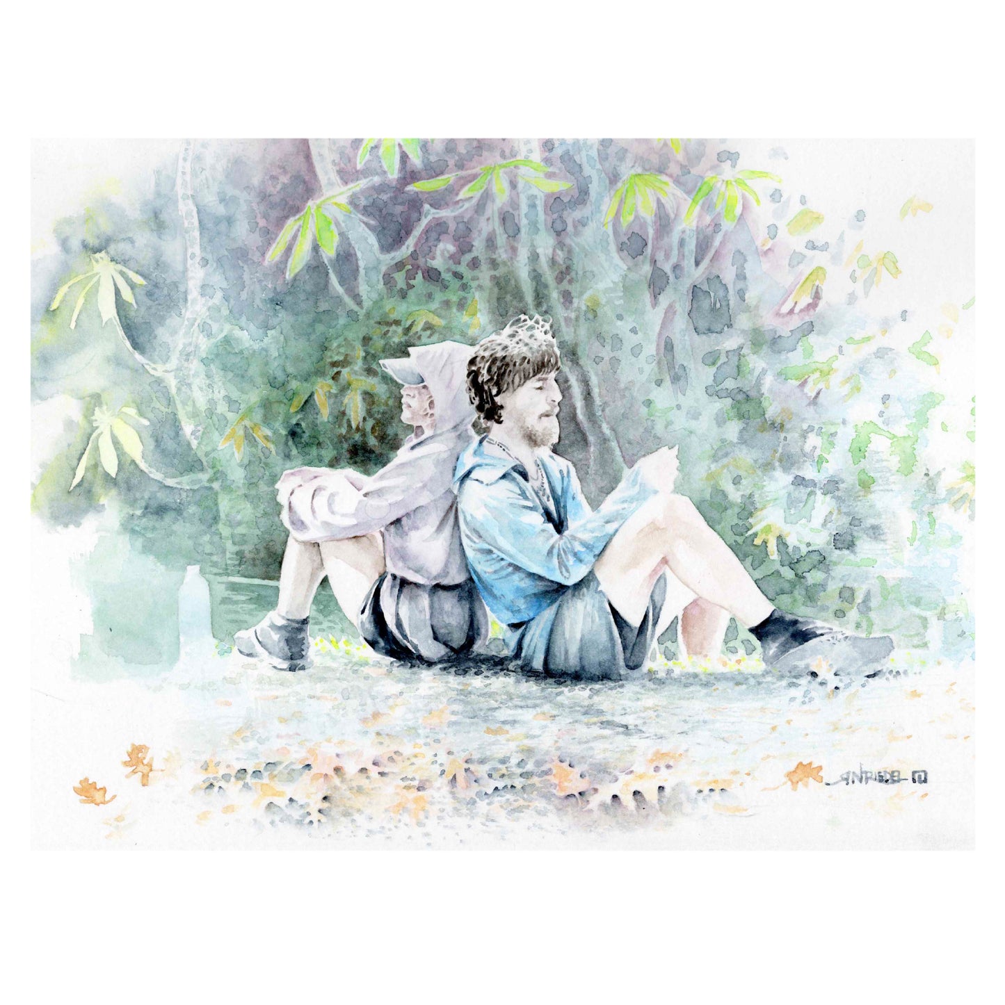 "Back to Back" - 11x14 Watercolor Print | Appalachian Trail Inspired Artwork