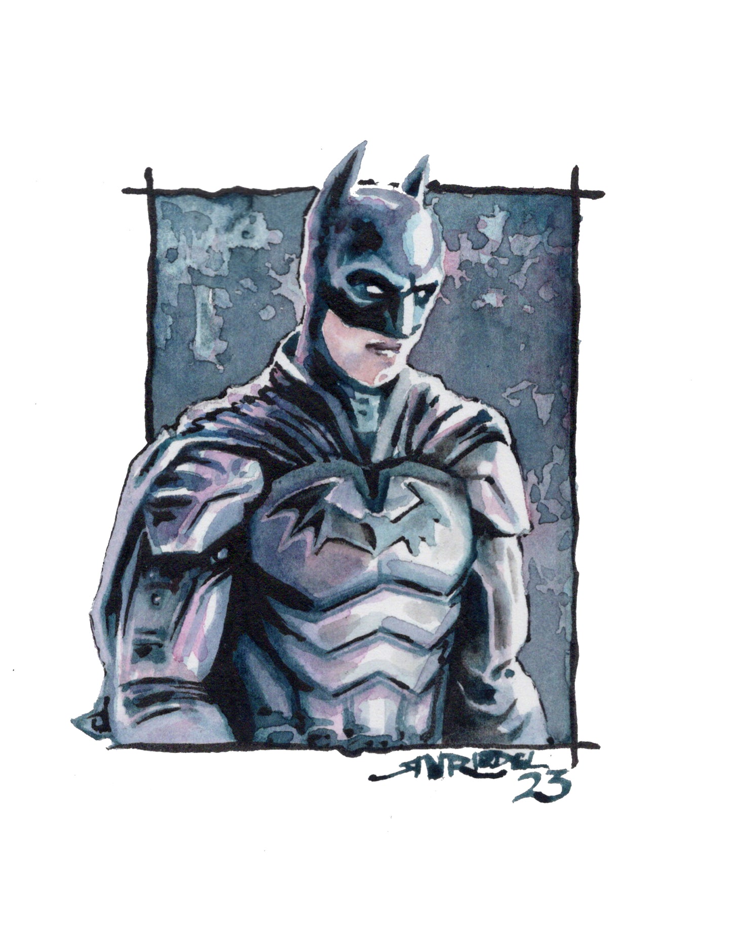 "Batman" 8x10 Watercolor Print | Batman Watercolor Art Print – Hand-Painted Dark Knight | Gotham Hero Fan Art
