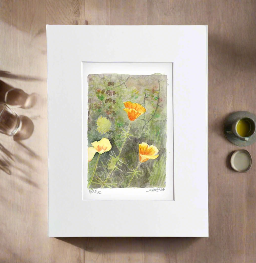 "California Gold" - 8x10 Watercolor Print | Pacific Crest Trail Inspired Art