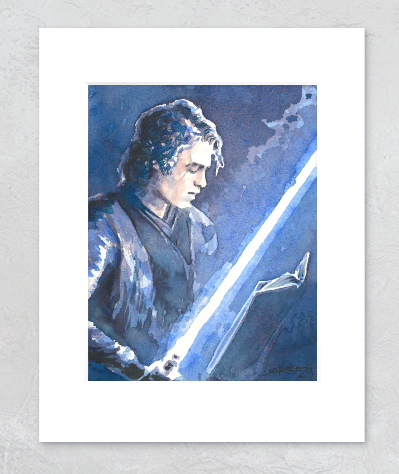 "Anakin" 8x10 Watercolor Print | Hand-Painted Jedi Watercolor Print | Star Wars Tribute Artkin
