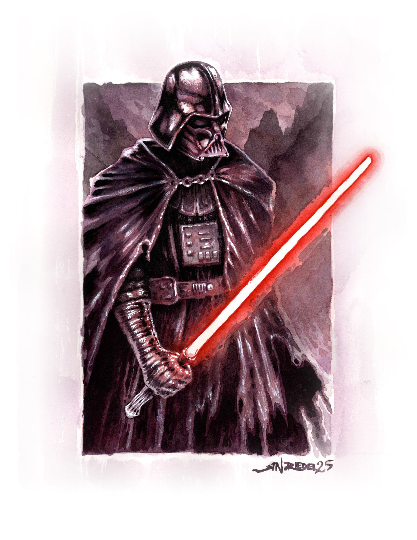 "Darth" 8x10 Watercolor Print | Darth Vader watercolor print | Star Wars Tribute Art | Hand Painted Star Wars wall art