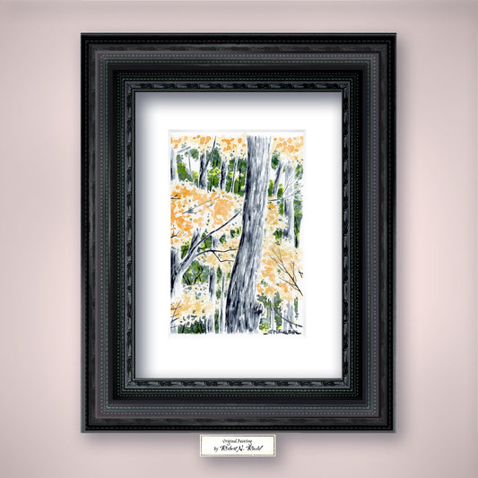 "Golden Canopy, Pennsylvania" - Artist's Original Watercolor | Appalachian Trail Thru Hikers Art