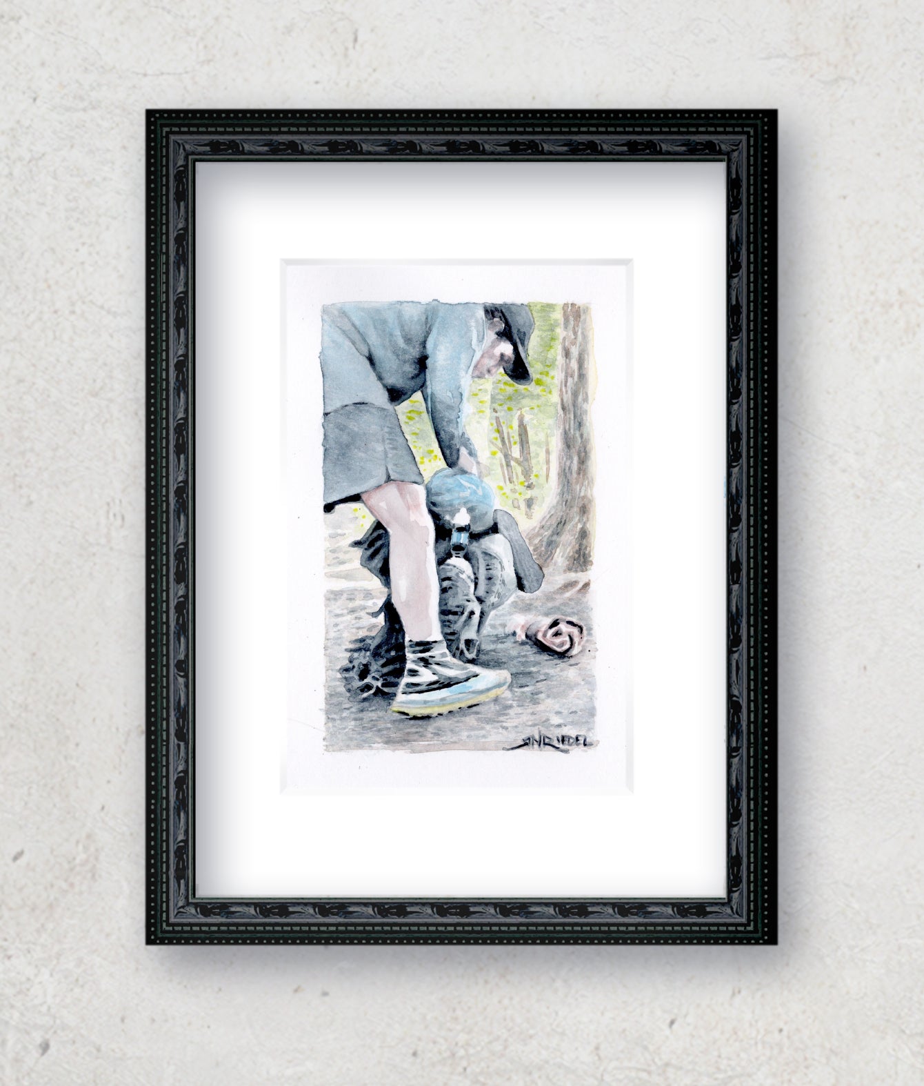 "What We Carry" - Artist's Original Watercolor | Appalachian Trail Thru Hikers Art