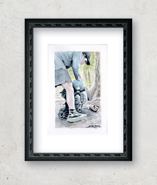 "What We Carry" - Artist's Original Watercolor | Appalachian Trail Thru Hikers Art