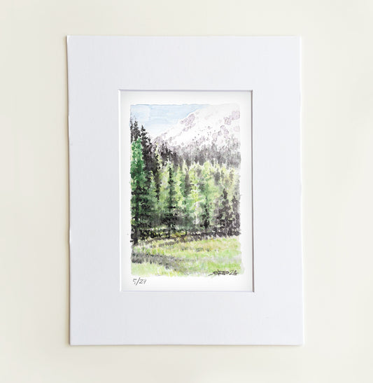 “First Light on Whitney" - 8x10 Watercolor Print | A Pacific Crest Trail Dreamscape