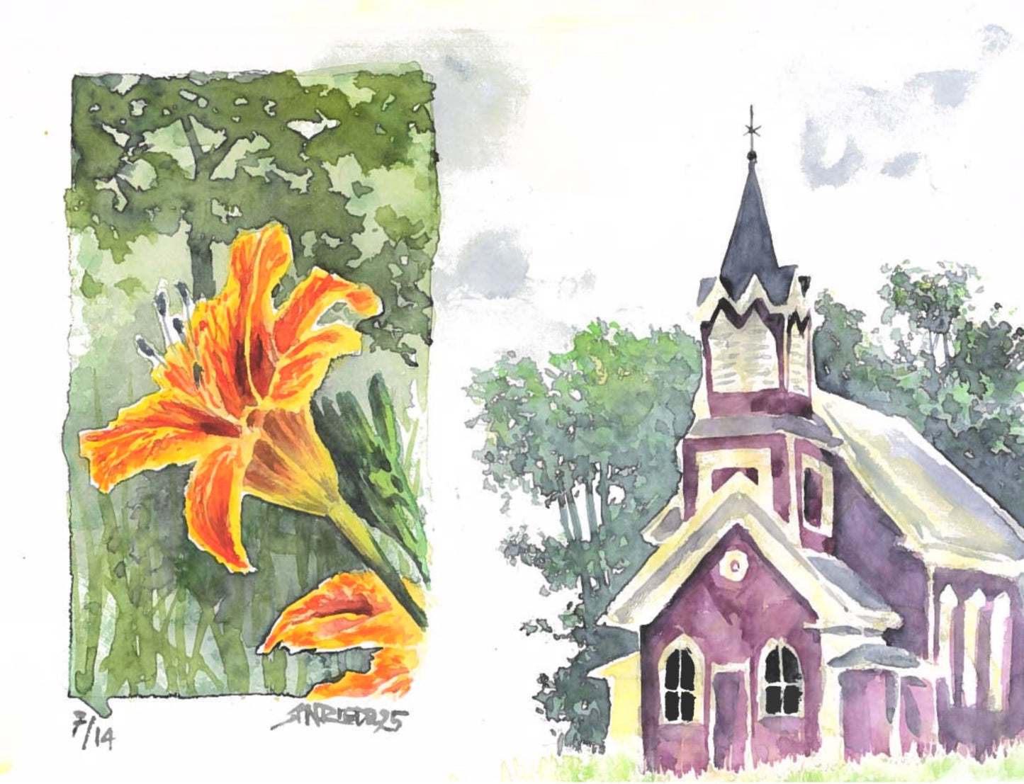 "Trail Town- Monson, Maine" - 11x14 Watercolor Print | Appalachian Trail Inspired Artwork