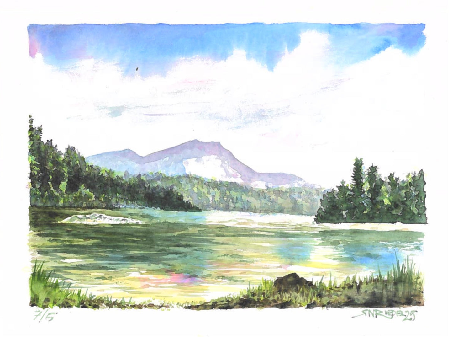 "Beneath Katahdin's Sky- 11x14 Watercolor Print | Appalachian Trail Inspired Artwork