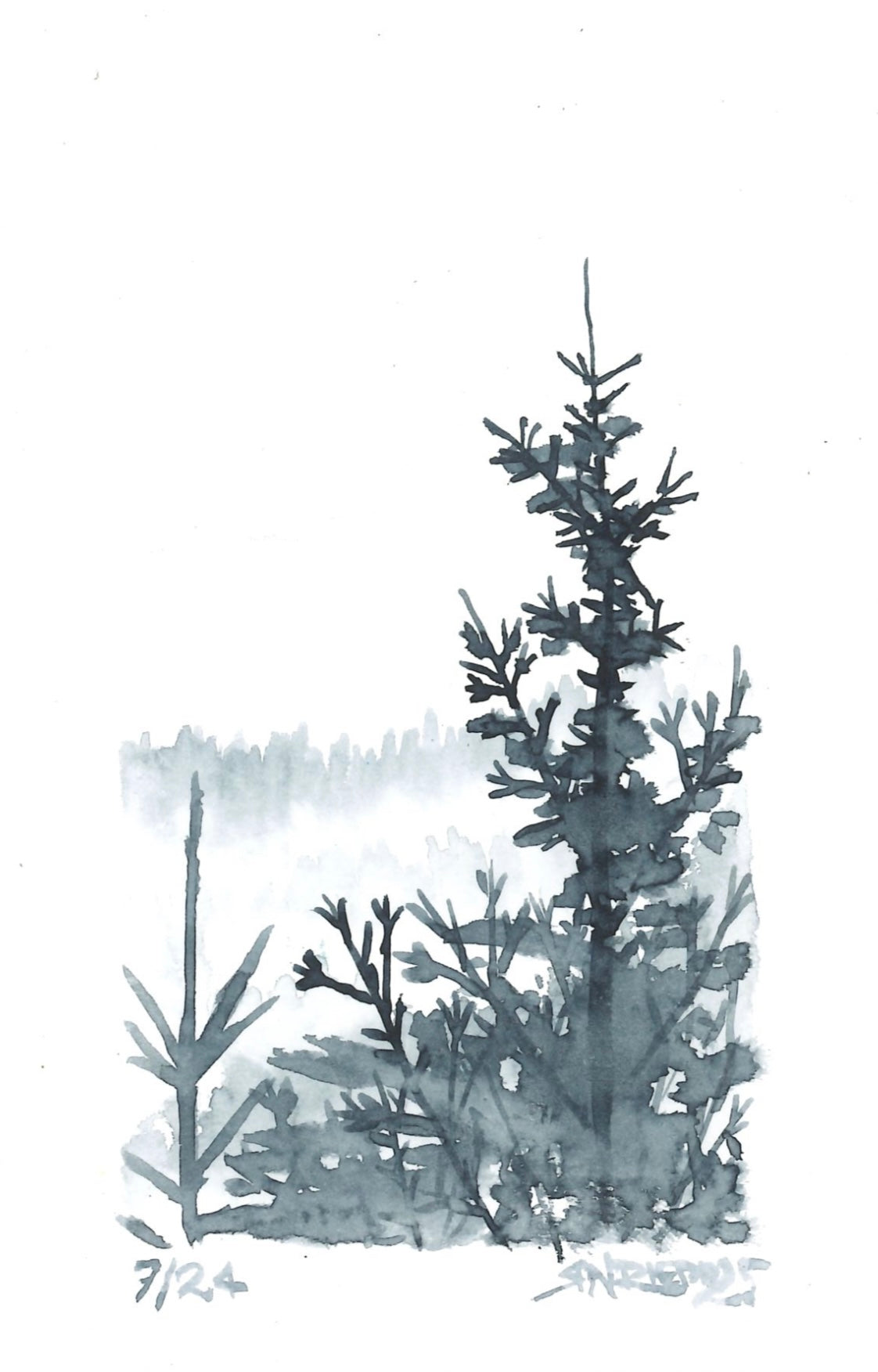 “Silent Silhouette” - 8x10 Watercolor Print | Appalachian Trail Inspired Art
