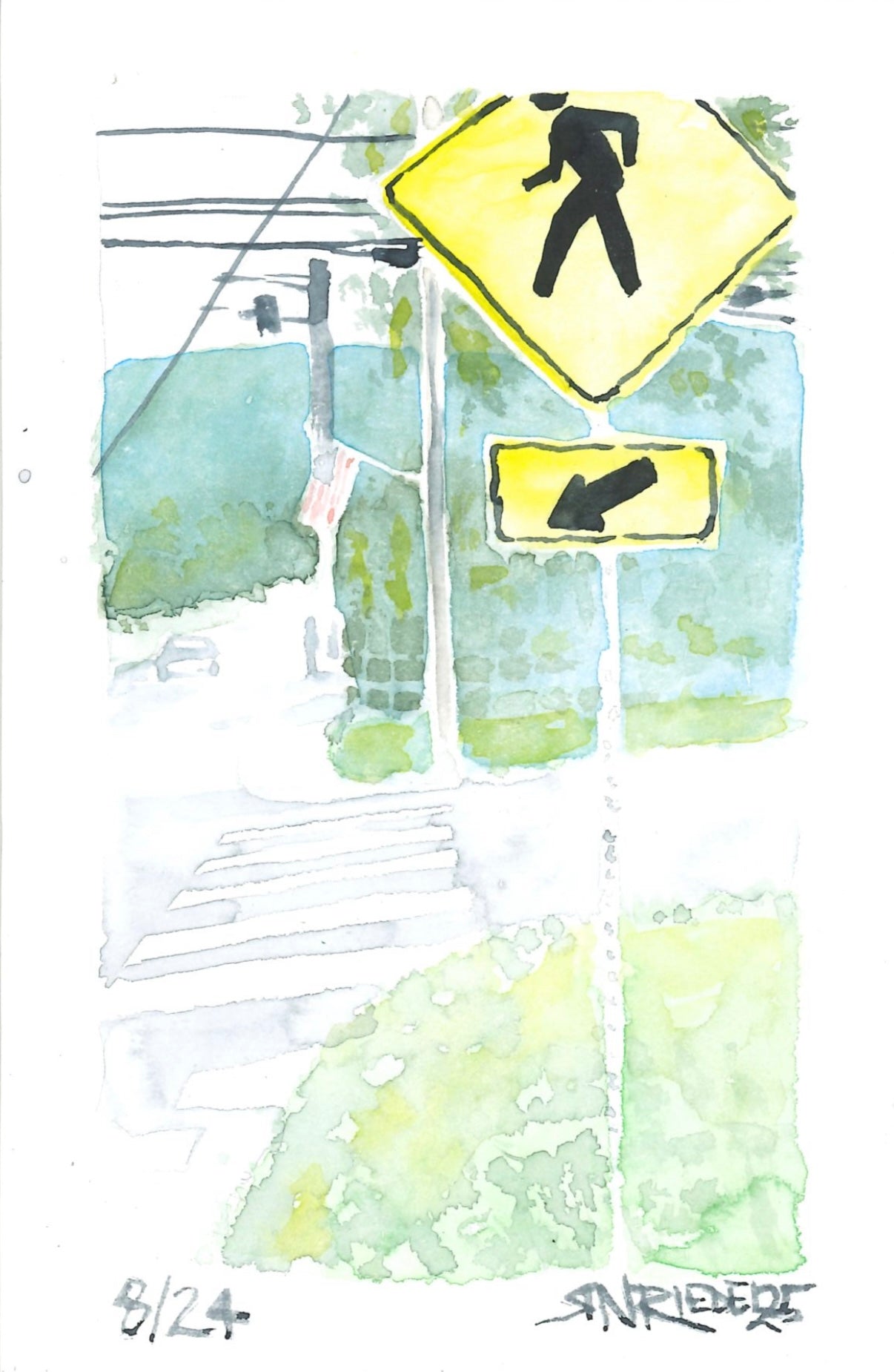 “Hiker Crossing” - 8x10 Watercolor Print | Appalachian Trail Inspired Art