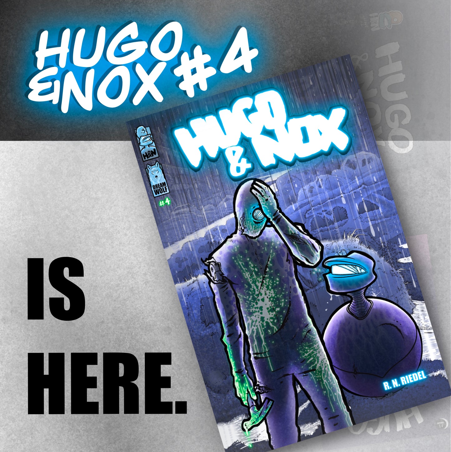 Hugo and Nox Comic Book Issue #4 – The Chase Begins | Hand-drawn Sci-Fi by Robert N. Riedel (Standard Size)