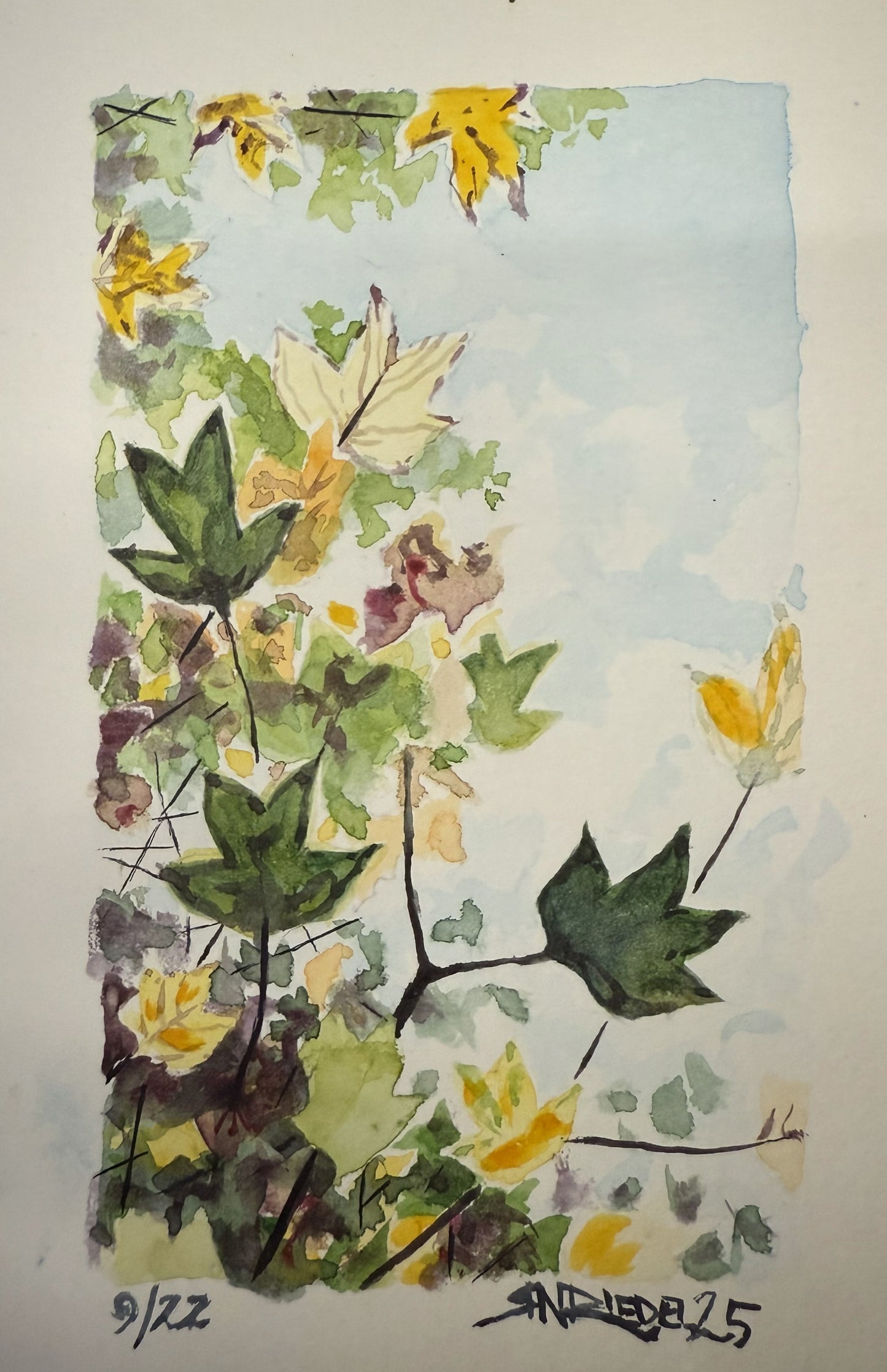"Autumn Leaves” - 8x10 Watercolor Print | Appalachian Trail Inspired Art