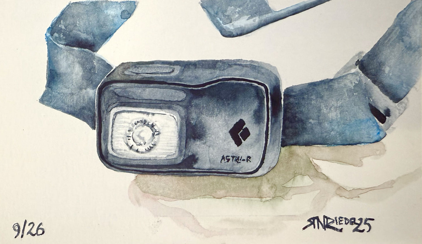 "Headlamp” - 8x10 Watercolor Print | Appalachian Trail Inspired Art
