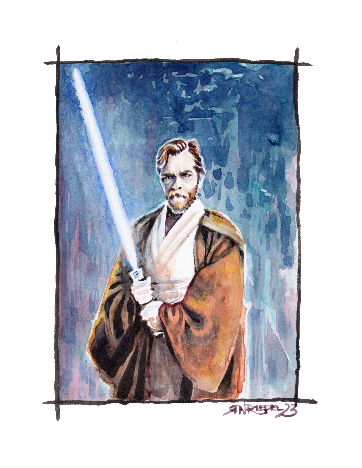 " Obi-Wan Kenobi" 8x10 Watercolor Print | Jedi Master Watercolor Art Print | Star Wars Fan Art