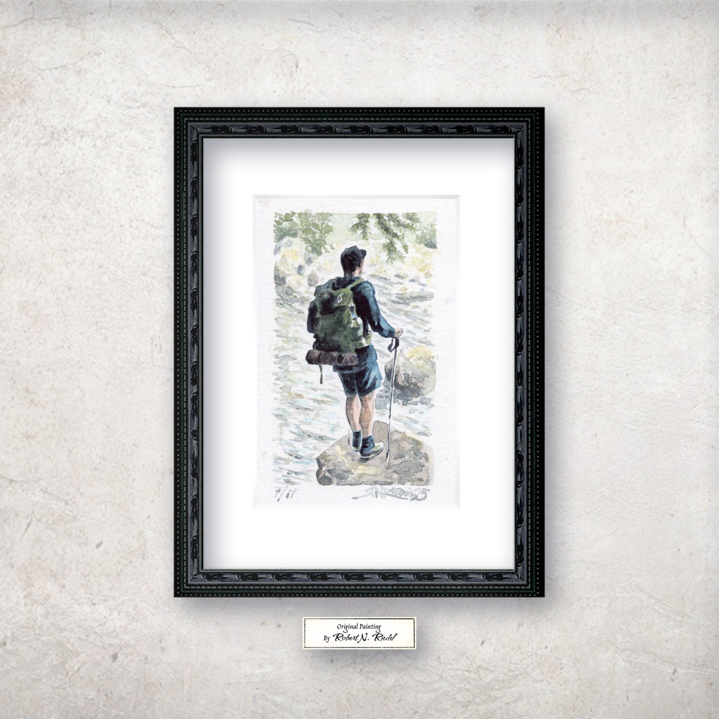 "Rock Hopper" - Artist's Original Watercolor | Appalachian Trail Thru Hikers Art