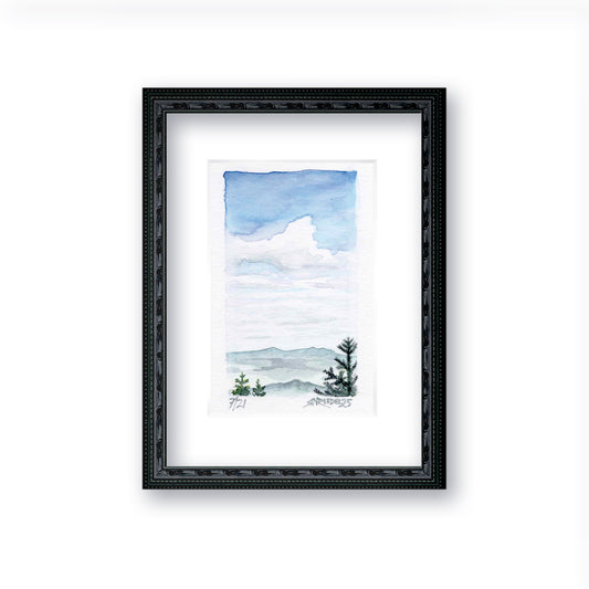 "Quiet Horizon" - Artist's Original Watercolor | Appalachian Trail Thru Hikers Art