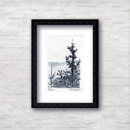 "Silent Silhouette" - Artist's Original Watercolor | Appalachian Trail Thru Hikers Art