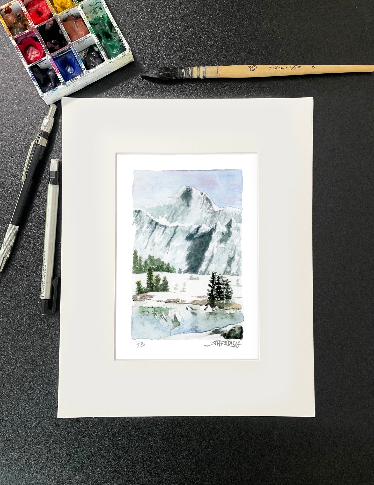 "Kearsarge Pass" - 8x10 Watercolor Print |Sierra Nevada Watercolor Landscape | Pacific Crest Trail Art