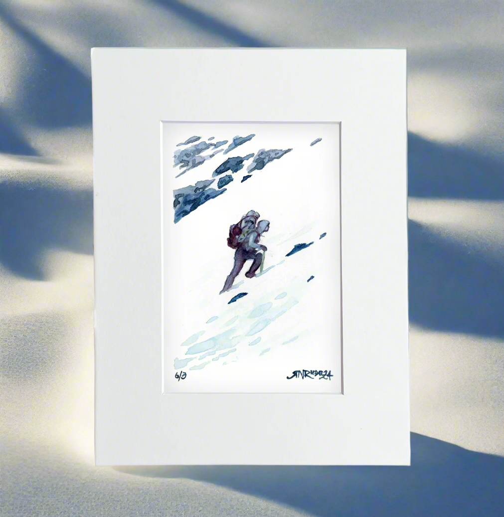 "Roadrunner and Mather" - 8x10 Watercolor Print | Climbing Through the Sierra | Pacific Crest Trail Art