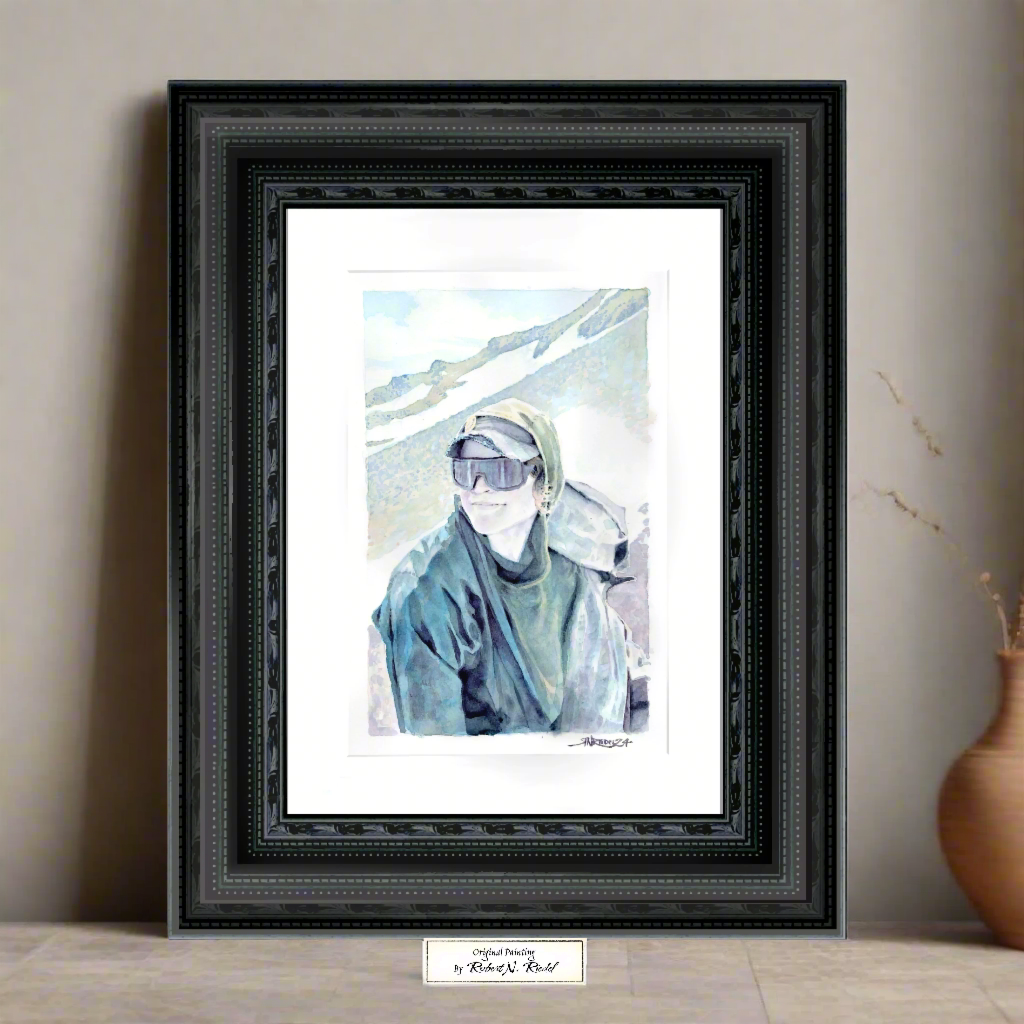 "Bossbae at Goat Rocks" - Artist's Original | Original PCT Self-Portrait Watercolor