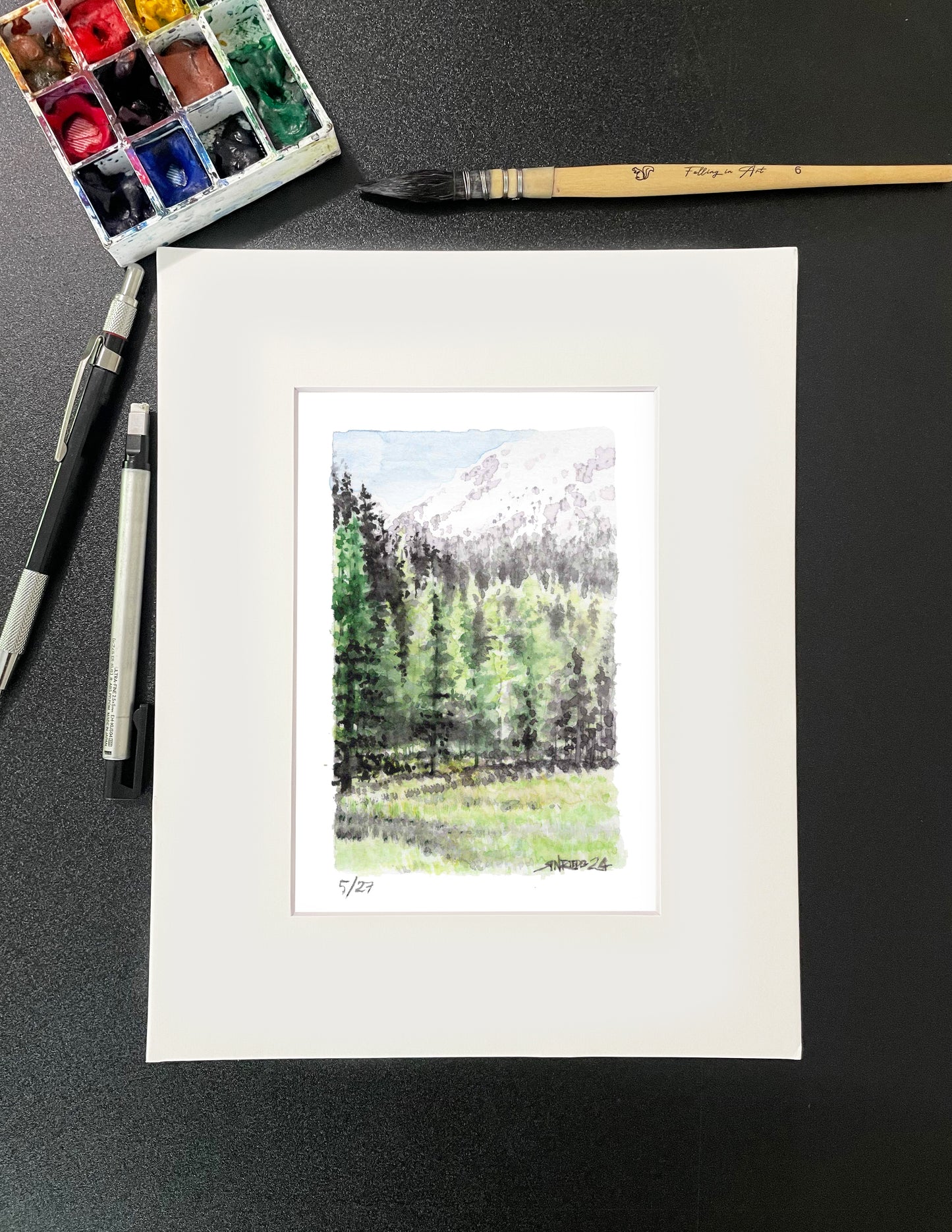 "High Sierra" - Watercolor Print - 8x10