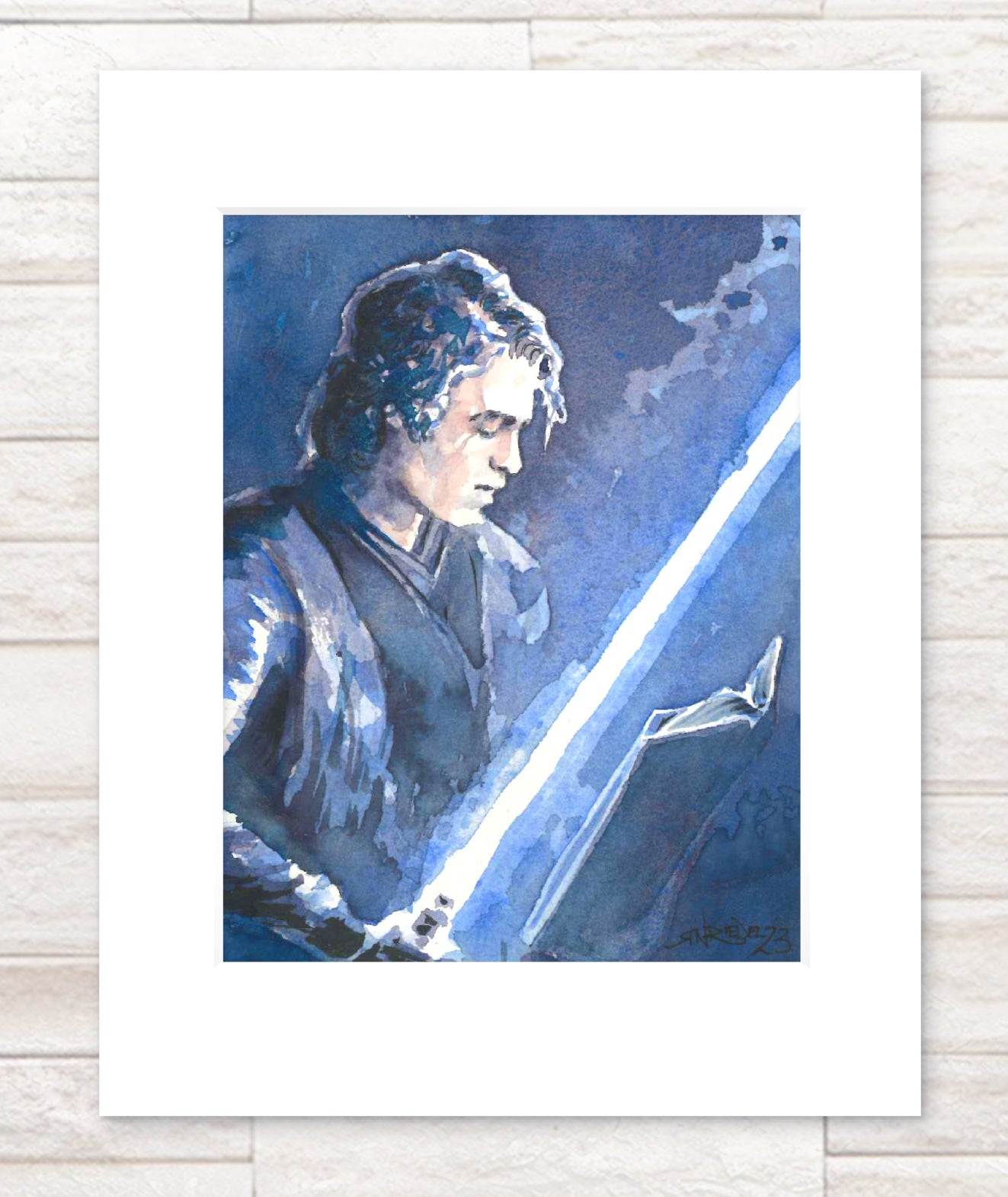 "Anakin" 8x10 Watercolor Print | Hand-Painted Jedi Watercolor Print | Star Wars Tribute Artkin