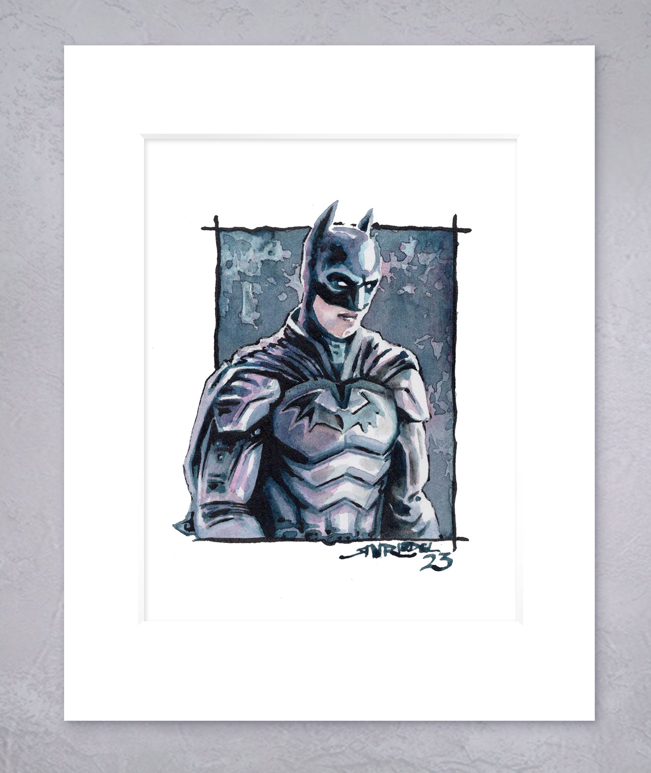 "Batman" 8x10 Watercolor Print | Batman Watercolor Art Print – Hand-Painted Dark Knight | Gotham Hero Fan Art