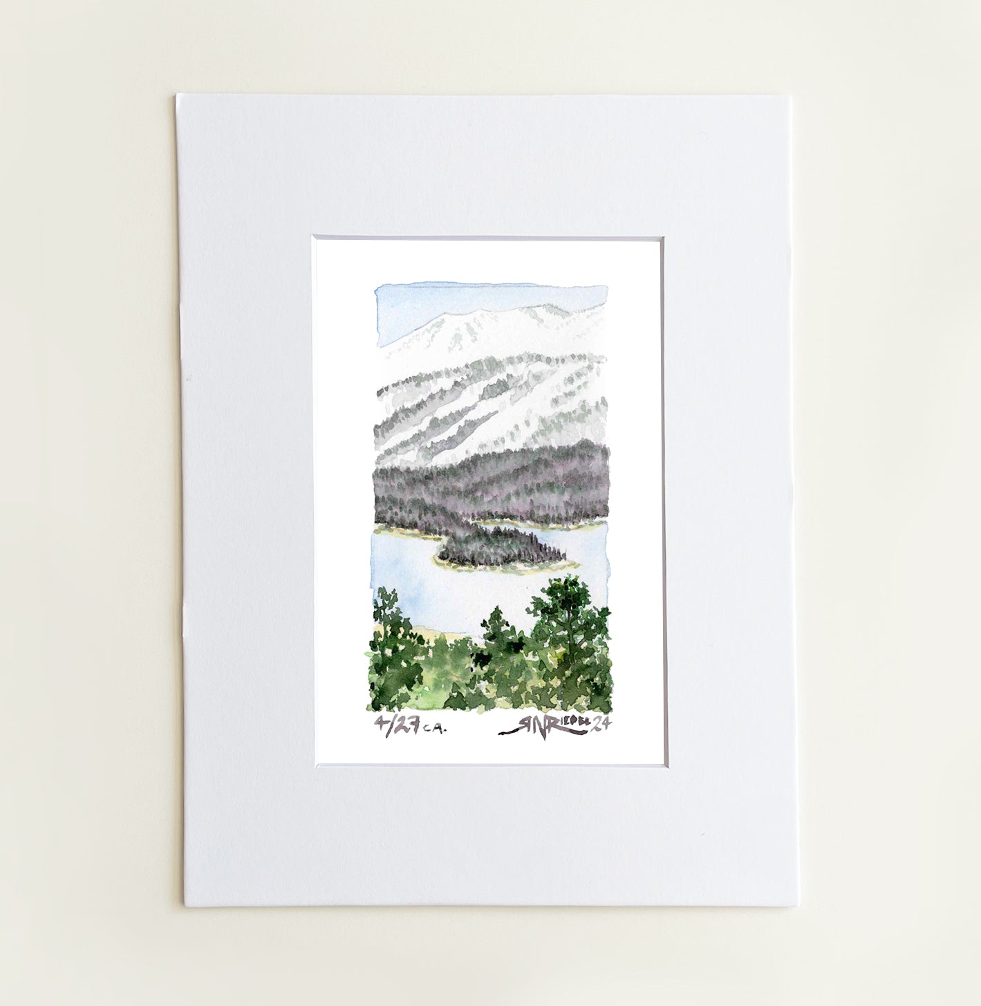 “Reflections at Big Bear” - 8x10 Watercolor Print | Pacific Crest Trail Inspired Art