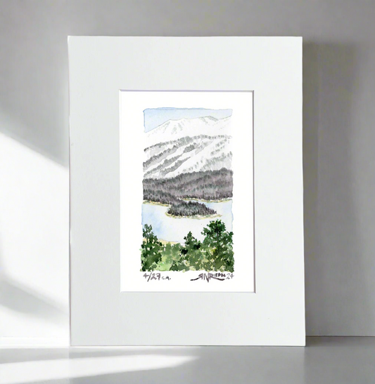 “Reflections at Big Bear” - 8x10 Watercolor Print | Pacific Crest Trail Inspired Art