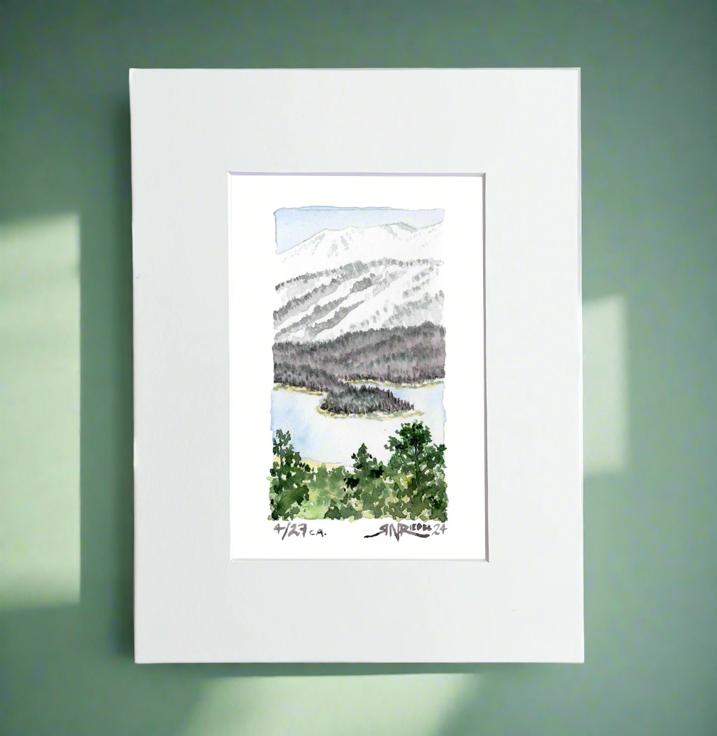 “Reflections at Big Bear” - 8x10 Watercolor Print | Pacific Crest Trail Inspired Art