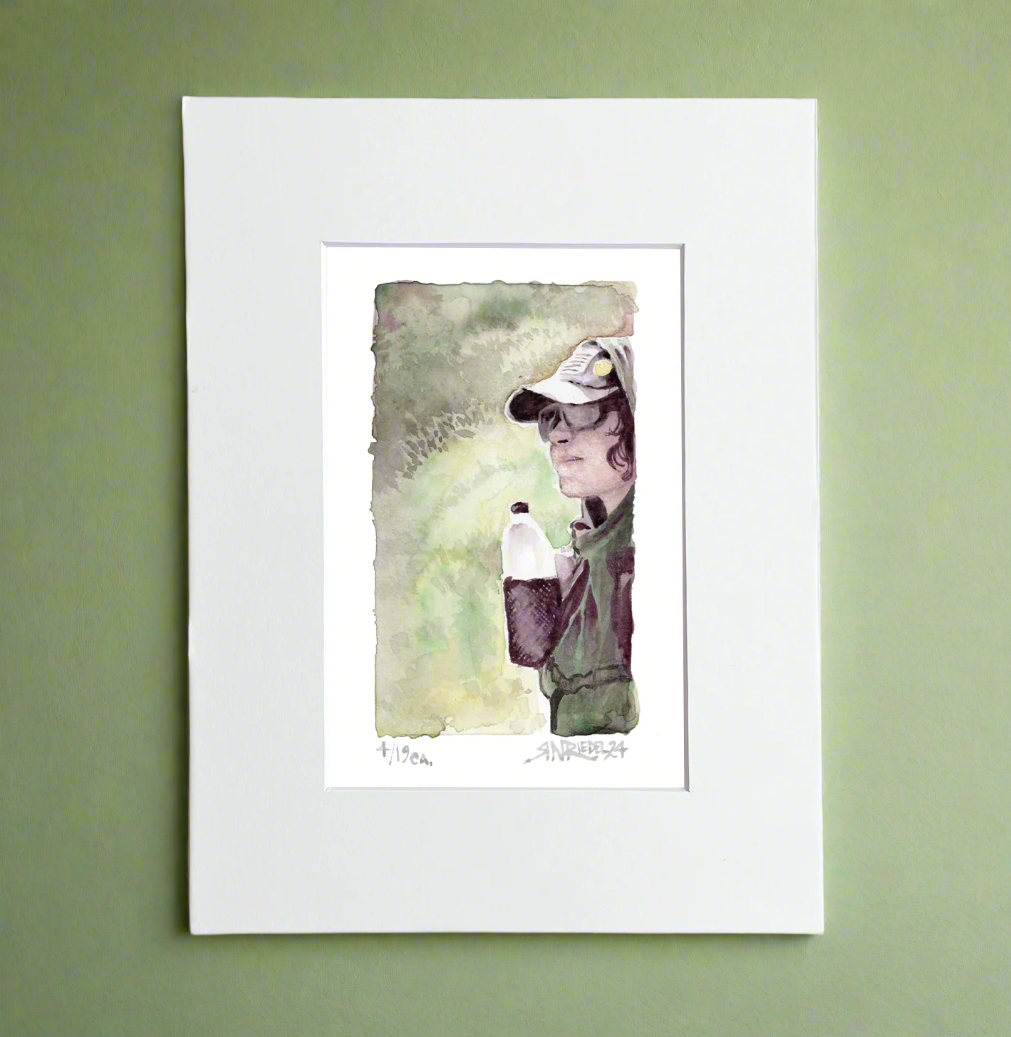 “Trail Boss” - 8x10 Watercolor Print | PCT Portrait | Pacific Crest Trail Inspired Art