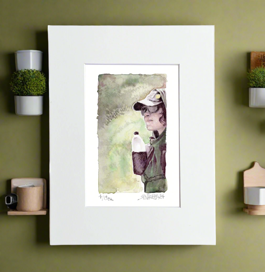 “Trail Boss” - 8x10 Watercolor Print | PCT Portrait | Pacific Crest Trail Inspired Art