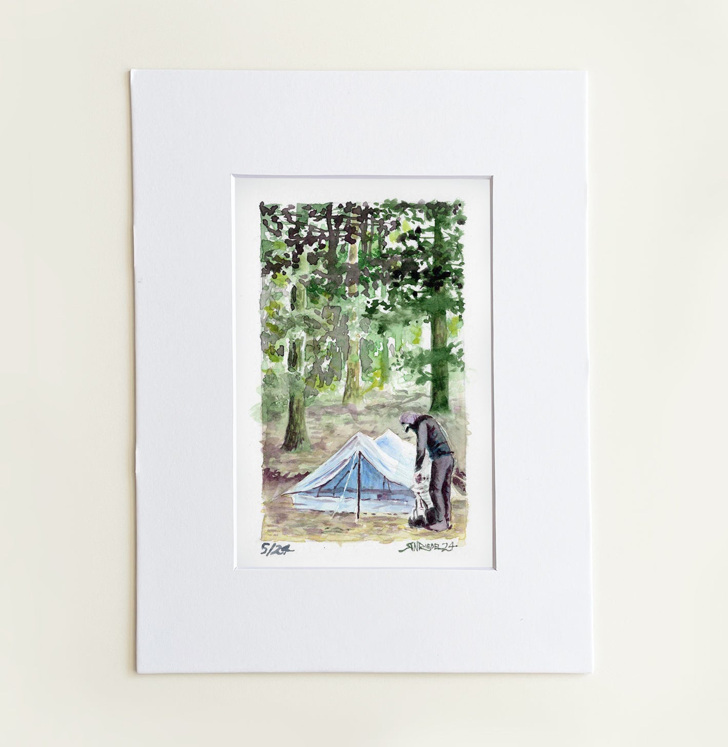 "Boujee at Camp" - 8x10 Watercolor Print | Watercolor from the Pacific Crest Trail