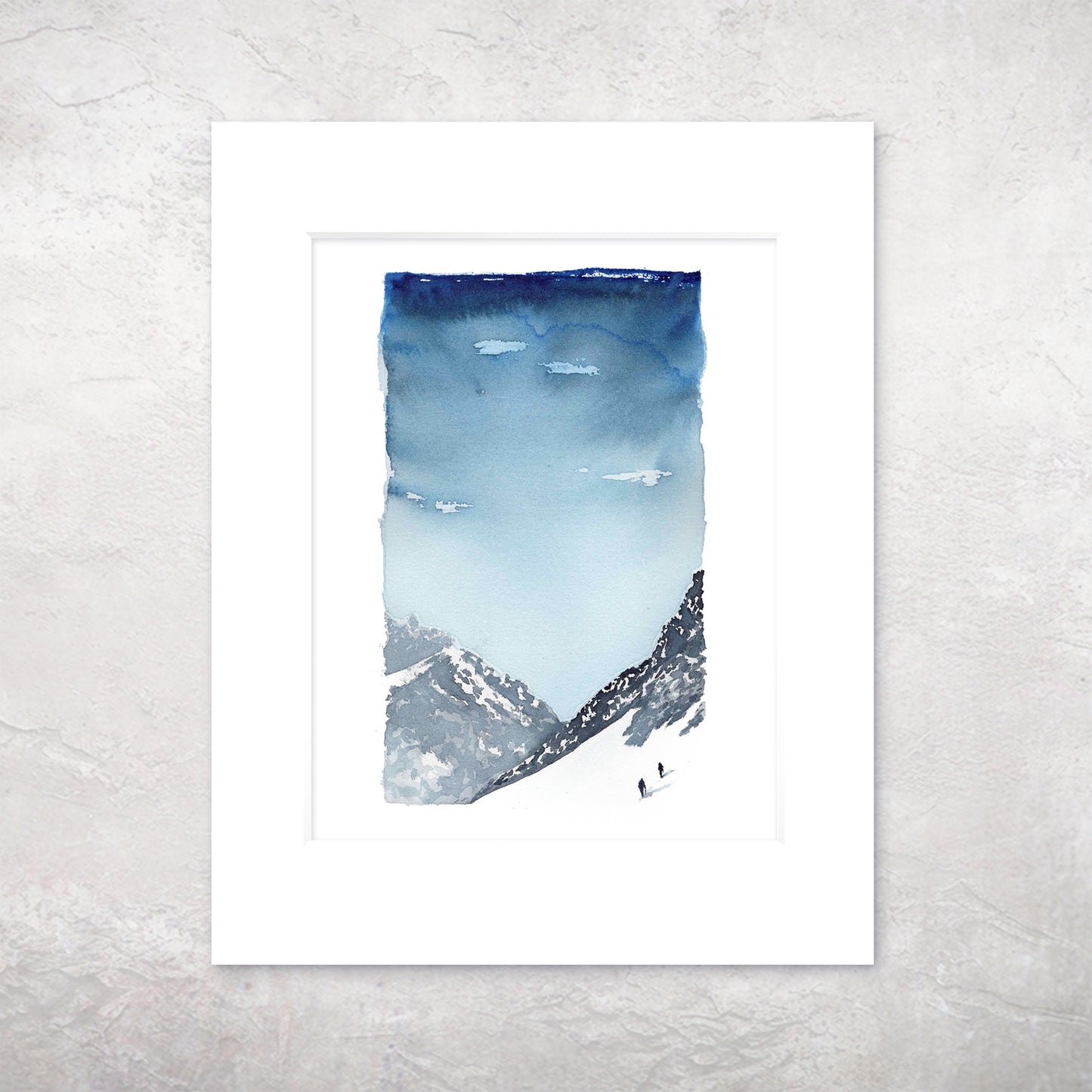 "Forester Descent" - 11x14 Watercolor Print | Snowy Ridge Watercolor Print, High Sierra PCT | Pacific Crest Trail Inspired Art
