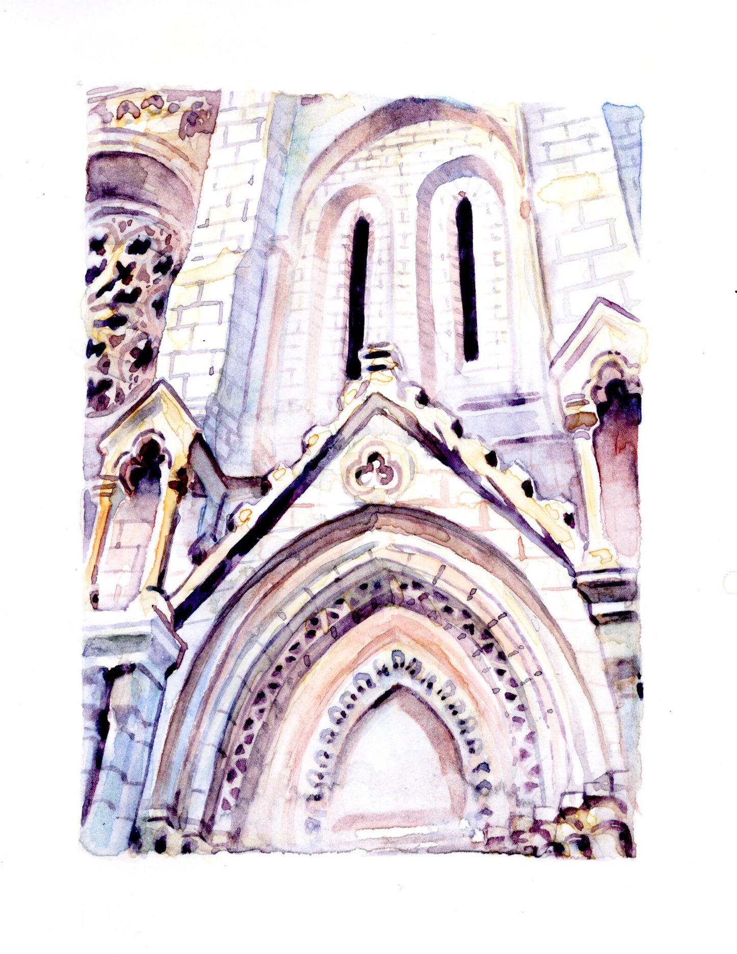 "Notre-Dame in Nice" - Artist's Original | Original Watercolor Cathedral Painting