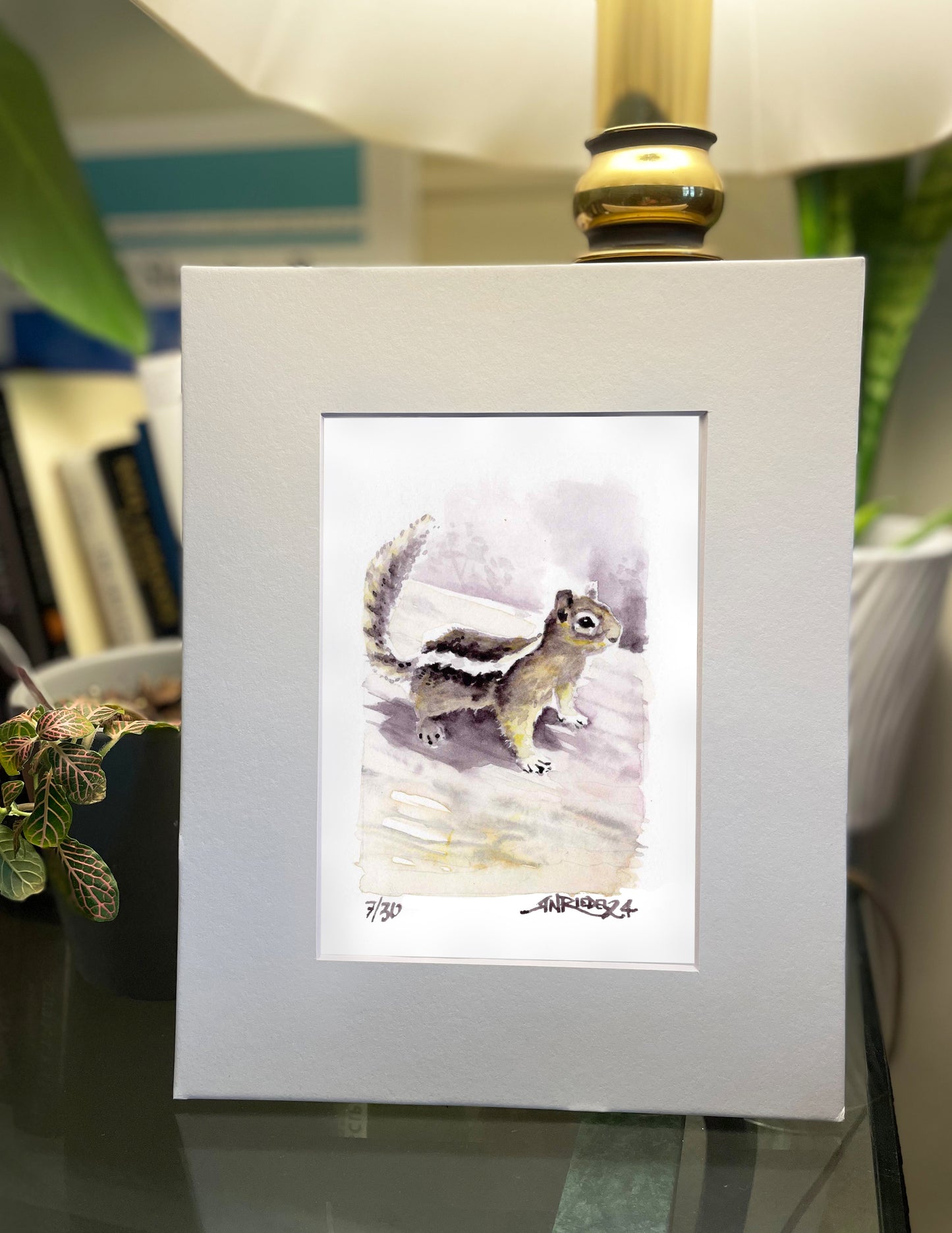"Little Buster" - 8x10 Watercolor Print |Chipmunk Watercolor Print from the Pacific Crest Trail